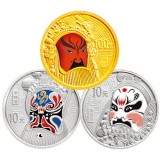 中国京剧脸谱彩色金银纪念币（第2组）