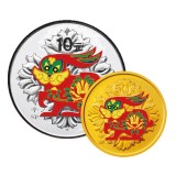 2011兔年圆形彩色金银纪念币套装