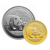 厦门特区30周年熊猫加字金银纪念币套装