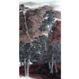 程振国《雄哉泰岳》180x98cm