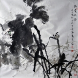 高广峰《卧赏秋风》 四尺斗方