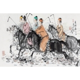 唐勇力《马球队之征》四尺对开