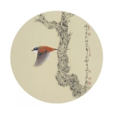 郭慧庆《花鸟八》斗方