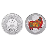 2019年生肖猪150克彩色银币
