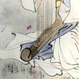 赵永夫《箜篌图》四尺竖幅