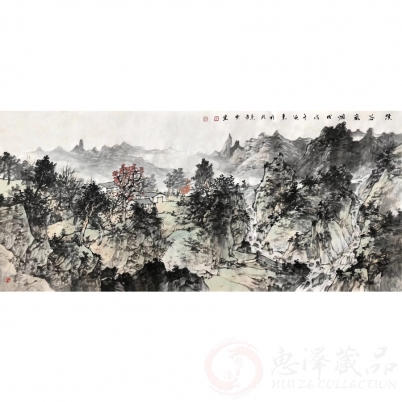 张延东《溪谷岚烟》四尺横幅