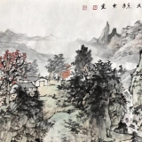 张延东《溪谷岚烟》四尺横幅