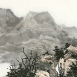 段铁《茂林隐居图》四尺斗方