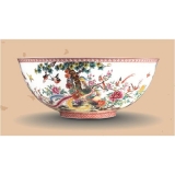 龙凤呈祥重工粉彩薄胎碗