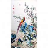 何建英苏绣国礼作品《锦春图》