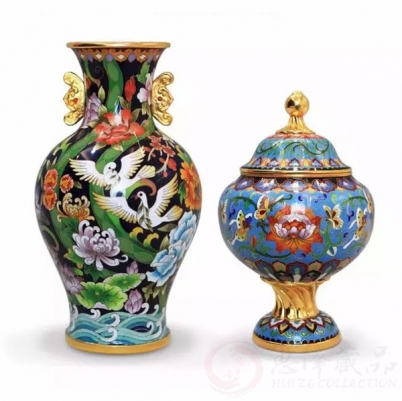 张同禄景泰蓝锦绣合瓶