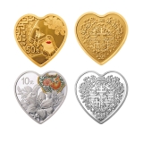 2020吉祥文化金银纪念币 百年好合金银币套装