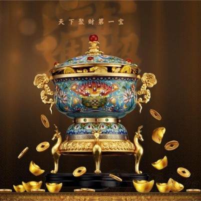 张同禄 景泰蓝富贵同路聚宝盆