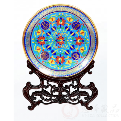 刘永森景泰蓝《万寿无疆盘》