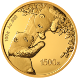 2023版熊猫贵金属纪念币100克圆形金质纪念币